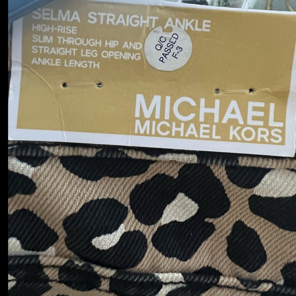Michael Kors Leopard Print Khaki Selma Jeans Women’s Size 14 - Picture 8 of 8